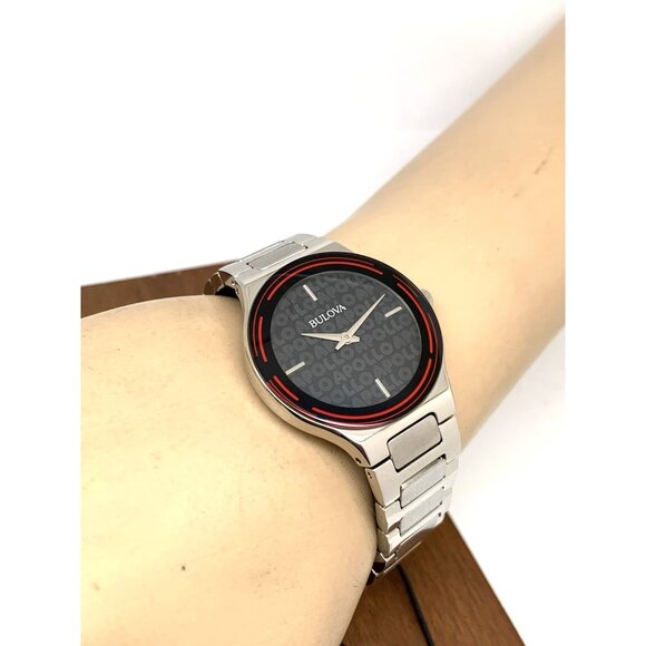 Bulova Women's Watch 96L309 Apollo Theater Quartz Black Dial Silver Steel 32mm - Picture 6 of 14